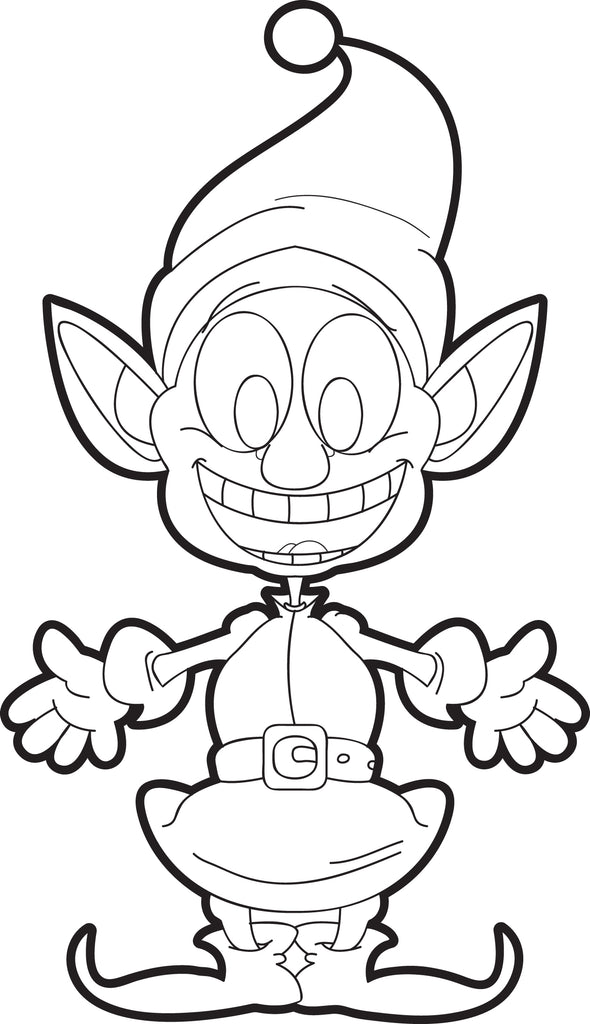 FREE Printable Elf Coloring Page for Kids #2 – SupplyMe