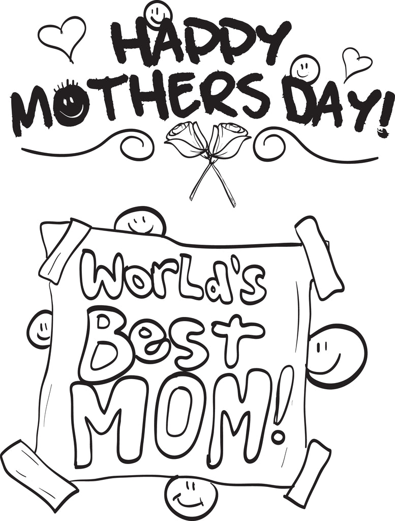 Printable World's Best Mom! Mother's Day Coloring Page for Kids SupplyMe