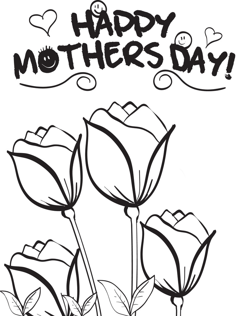 Printable Mother39s Day Flowers Coloring Page for Kids 3