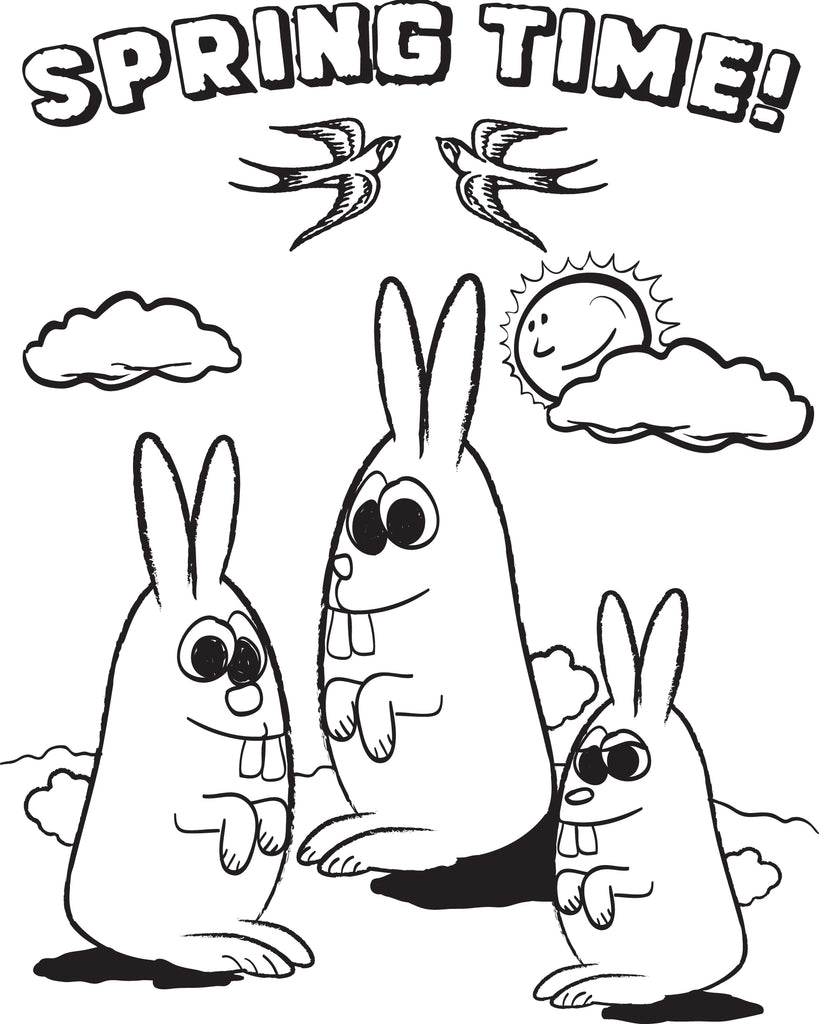 spring coloring pages for kids bunny