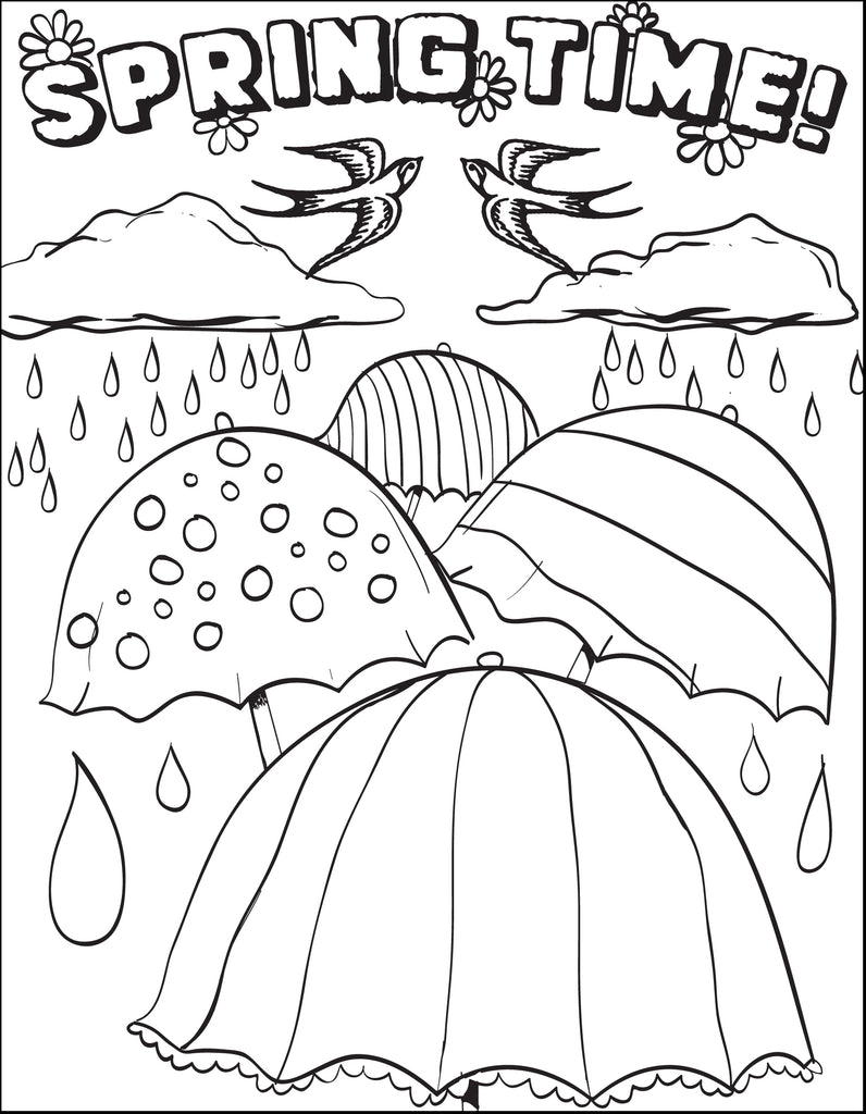 Printable Spring Time Coloring Page for Kids – SupplyMe