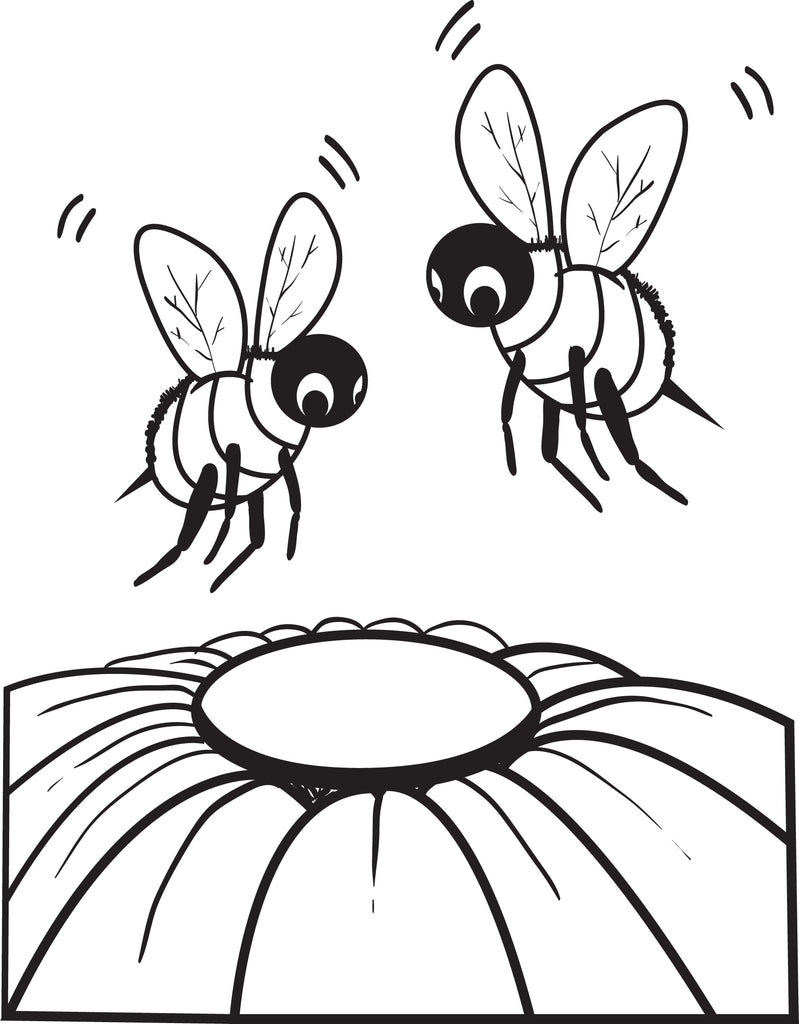 Download Printable Bee Coloring Page for Kids #2 - SupplyMe