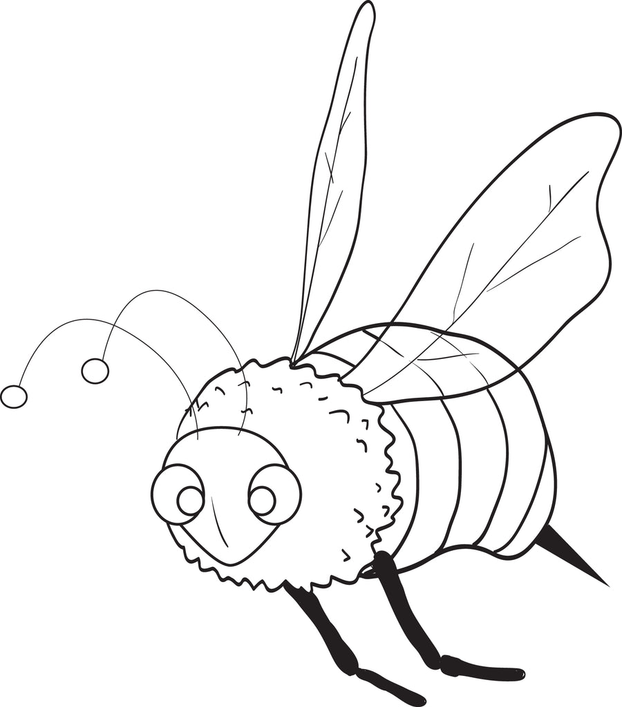 Bee Coloring Page #1