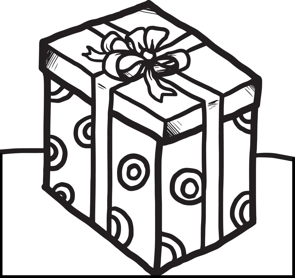 christmas present coloring page template