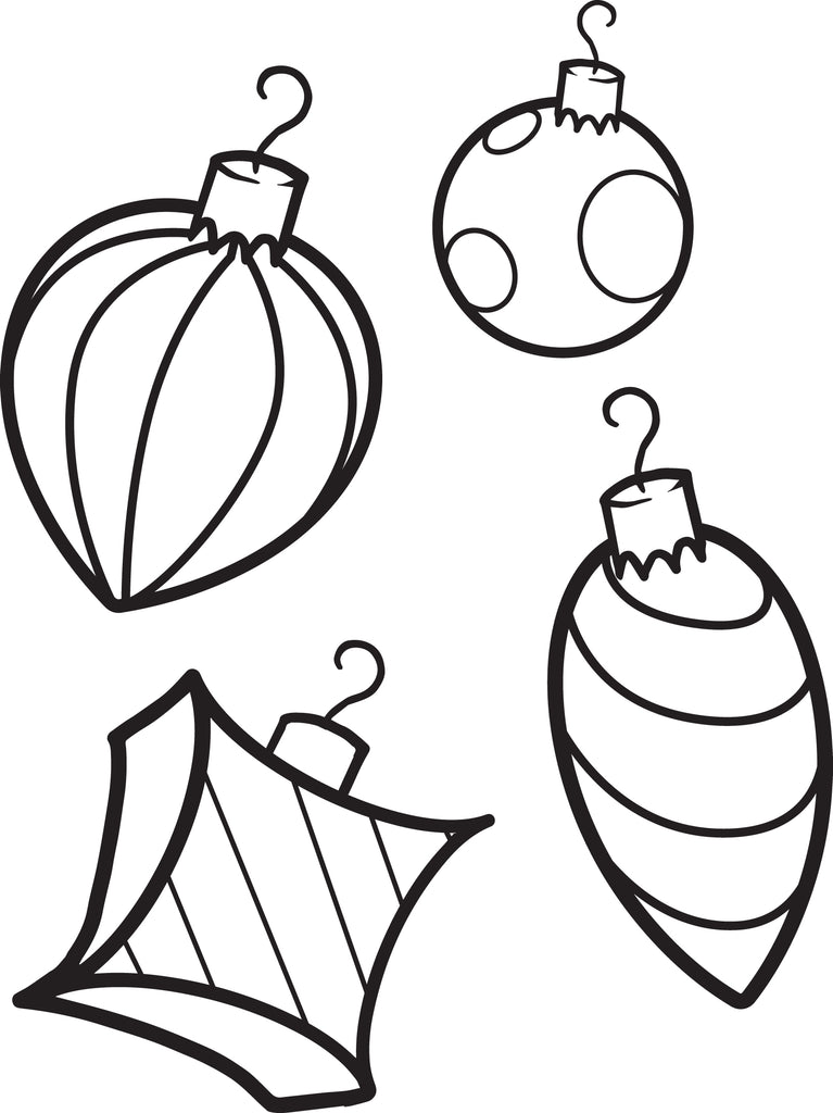 Printable Christmas Ornaments Coloring Page for Kids #1 SupplyMe