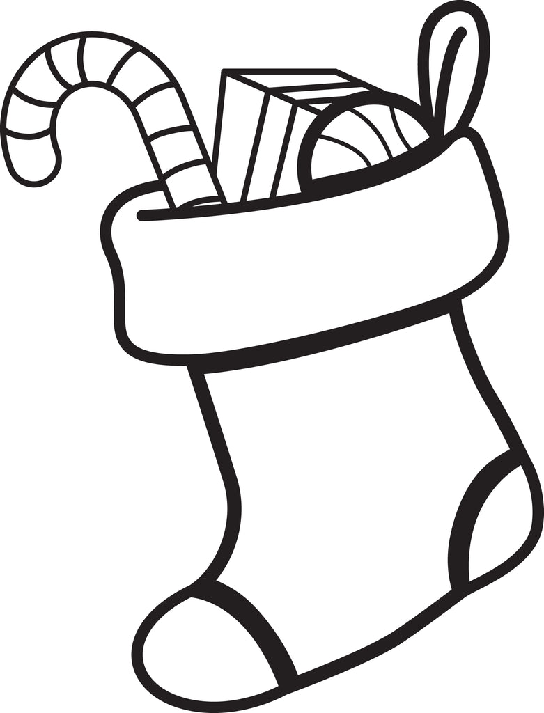 Christmas Stocking Coloring Page #1