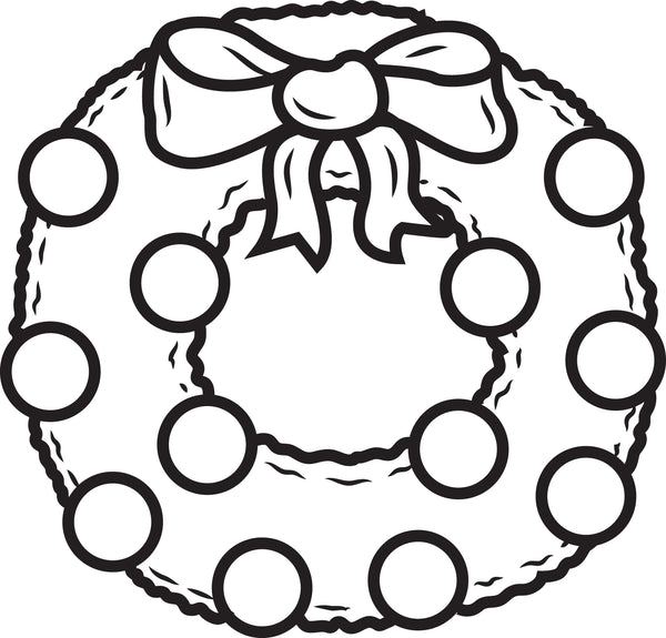 Download Printable Christmas Wreath Coloring Page for Kids #1 - SupplyMe