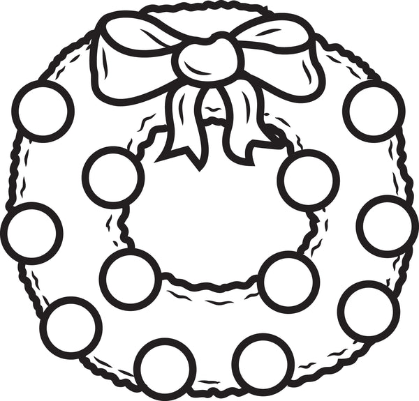 Printable Christmas Wreath Coloring Page for Kids #1 – SupplyMe