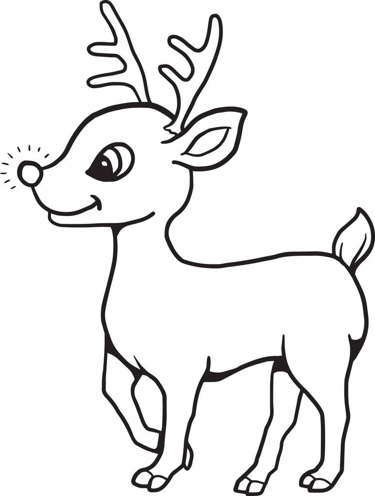 FREE Printable Baby Reindeer Christmas Coloring Page for Kids