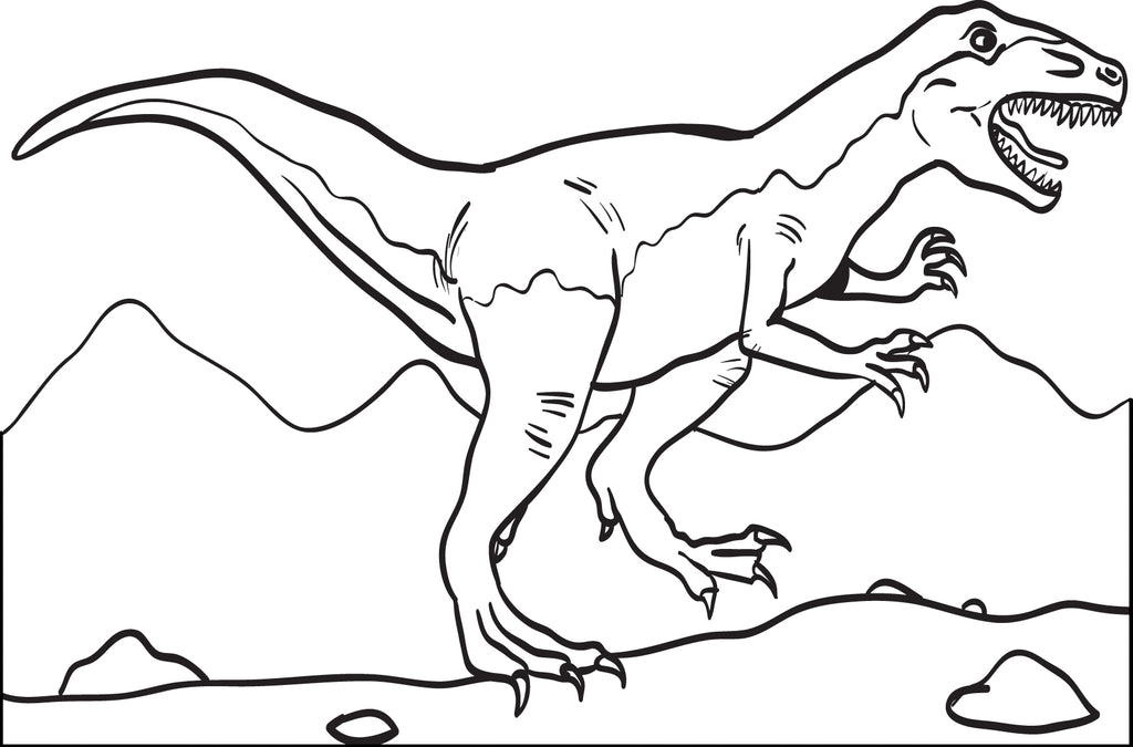 Printable Dinosaur Tyrannosaurus Rex Coloring In Pages 7