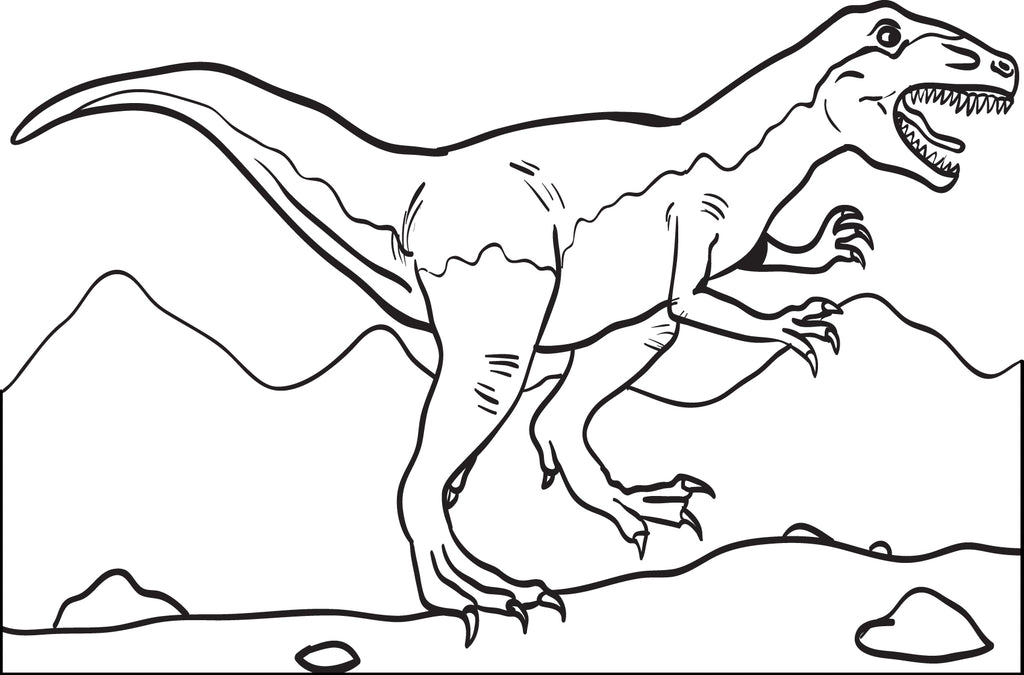 Free, Printable T-Rex Dinosaur Coloring Page for Kids #2 - SupplyMe