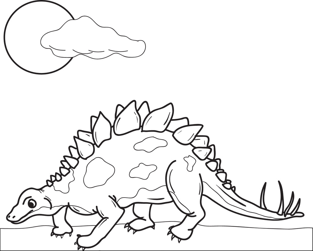 Printable Stegosaurus Dinosaur Coloring Page For Kids – Supplyme AE0