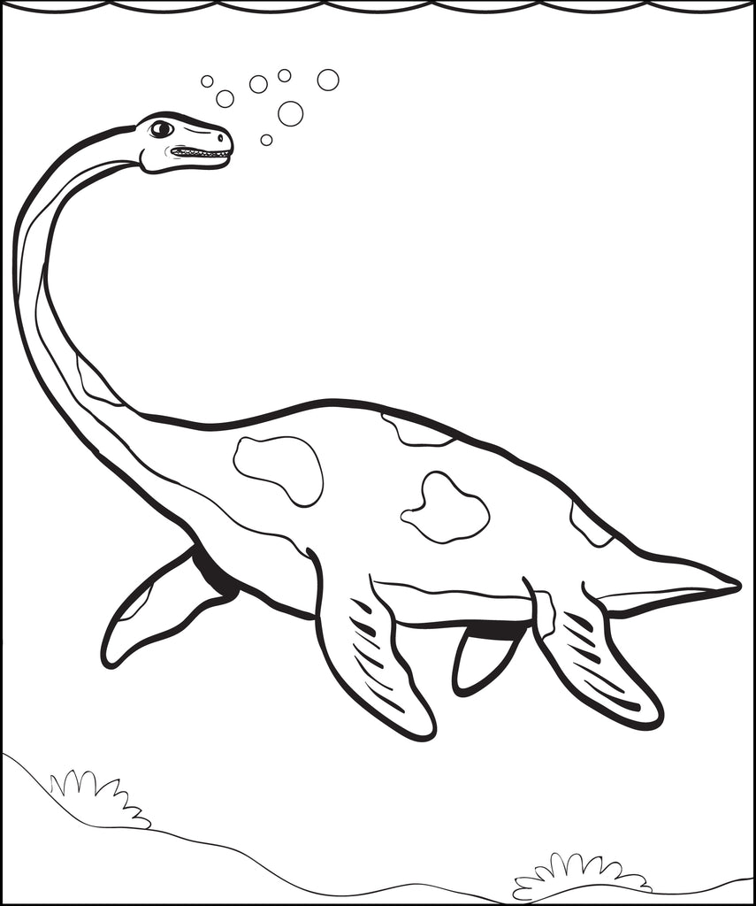 Download Printable Plesiosaur Dinosaur Coloring Page for Kids - SupplyMe