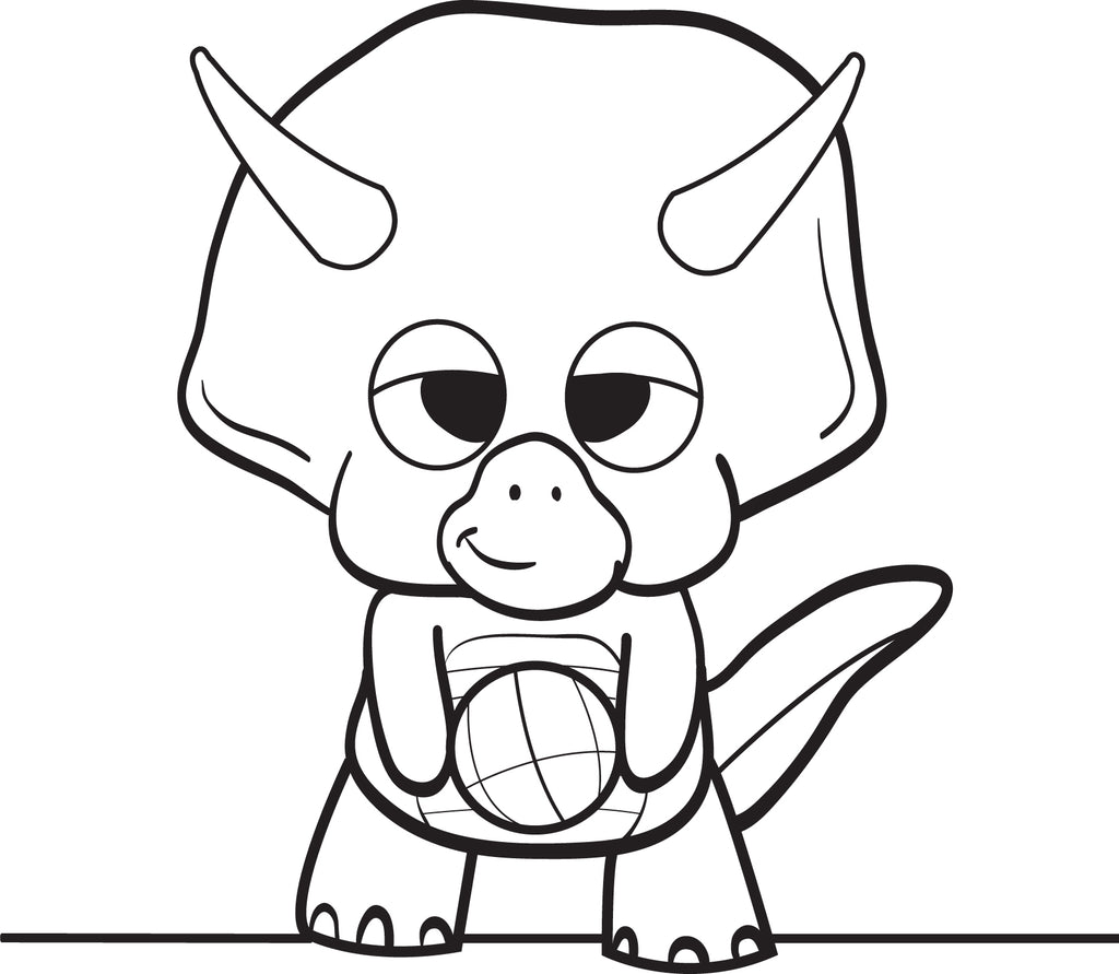 Cartoon Dinosaur Coloring Page #1