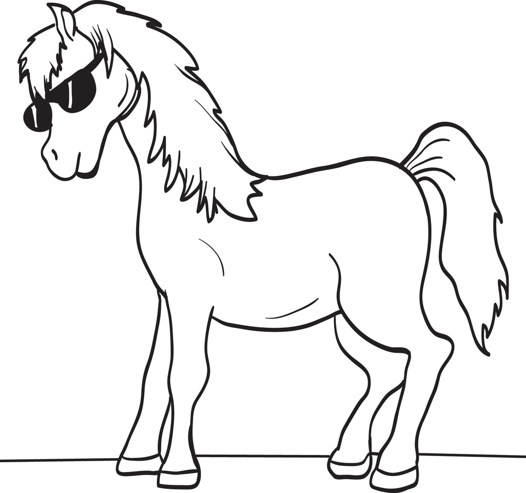 Printable Cartoon Horse Coloring Page for Kids – SupplyMe