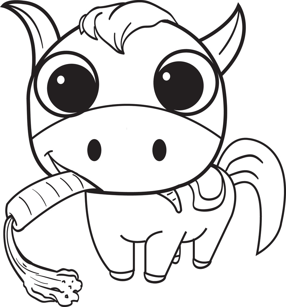 Cartoon Horse Coloring Page #2