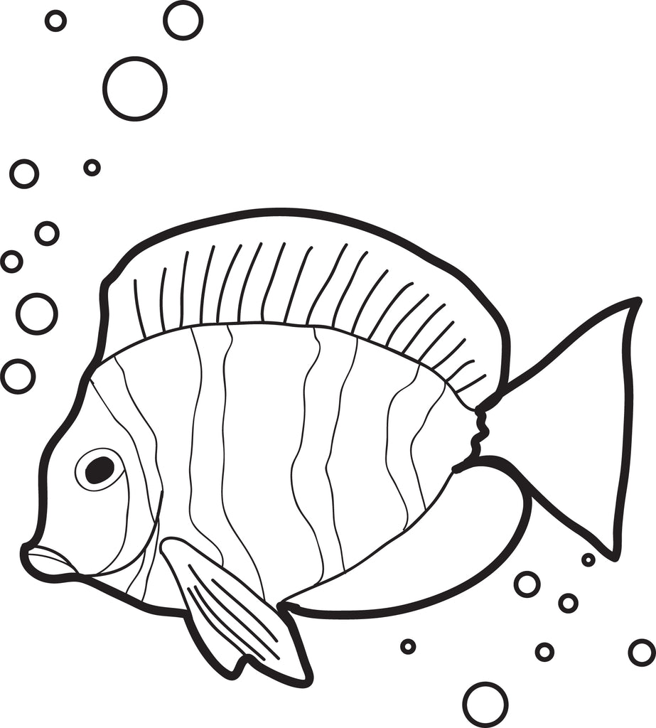 Download Printable Fish With Air Bubbles Coloring Page for Kids ...