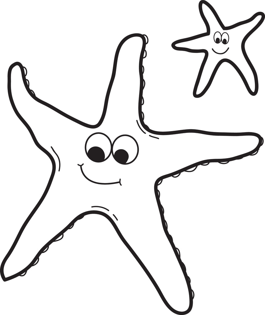 Printable Two Starfish Coloring Page for Kids SupplyMe