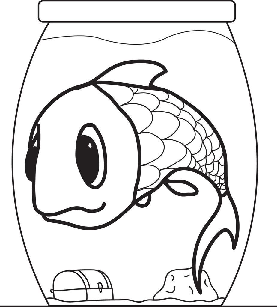 empty fish bowl coloring page