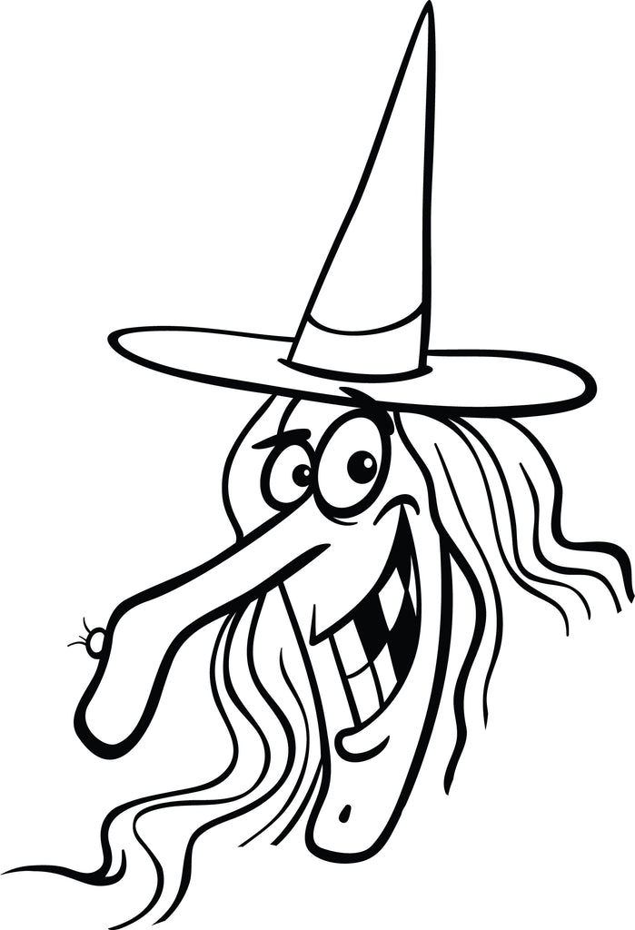 Download Printable Halloween Witch Coloring Page for Kids #2 - SupplyMe