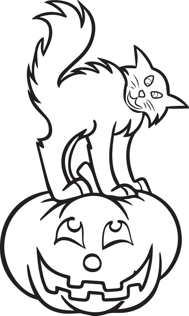 kittens with pumpkins coloring pages