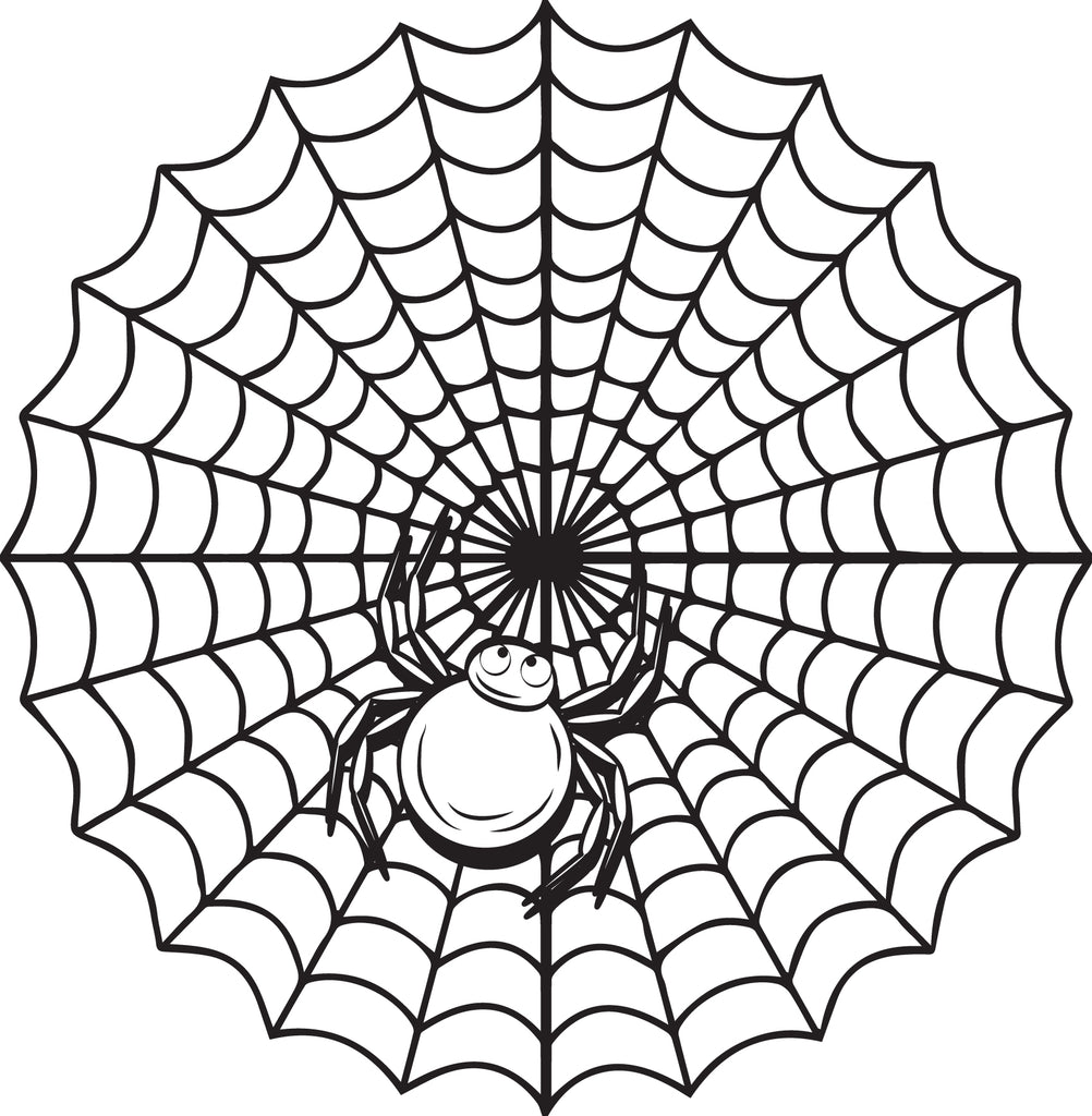 FREE Printable Halloween Spider Web Coloring Page for Kids