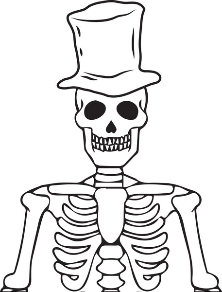 Printable Halloween Skeleton Coloring Page for Kids #1 - SupplyMe