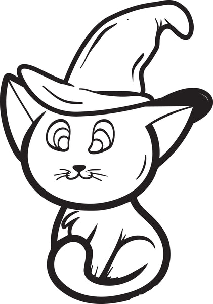 Printable Halloween Cat Coloring Page for Kids #2 – SupplyMe