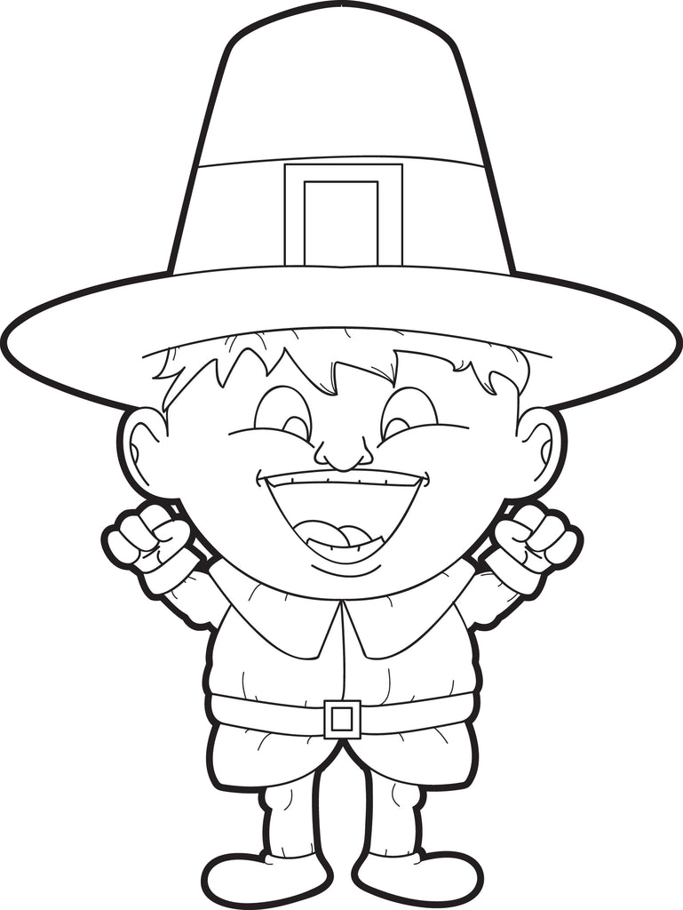 FREE Printable Pilgrim Coloring Page for Kids