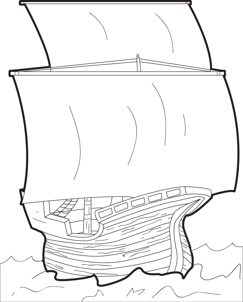 The Mayflower FREE Printable Coloring Page For Kids