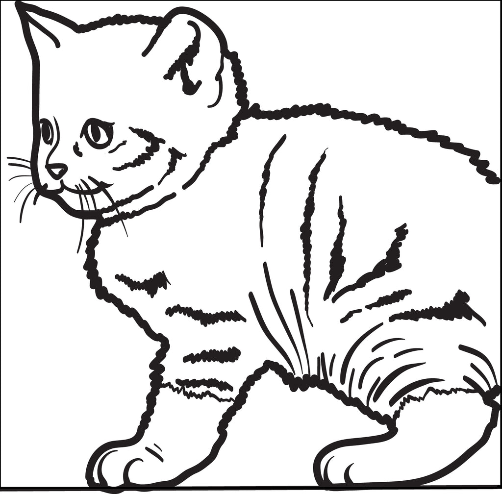 FREE Printable Cute Kitty Cat Coloring Page for Kids