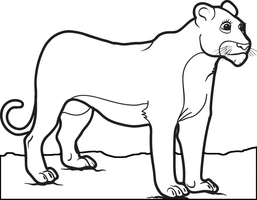 Printable Female Lion Coloring Page for Kids - SupplyMe