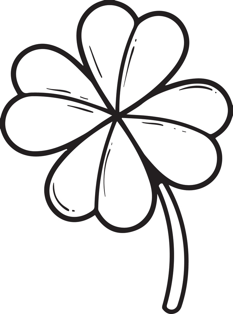 Printable Four Leaf Clover Coloring Page for Kids – SupplyMe