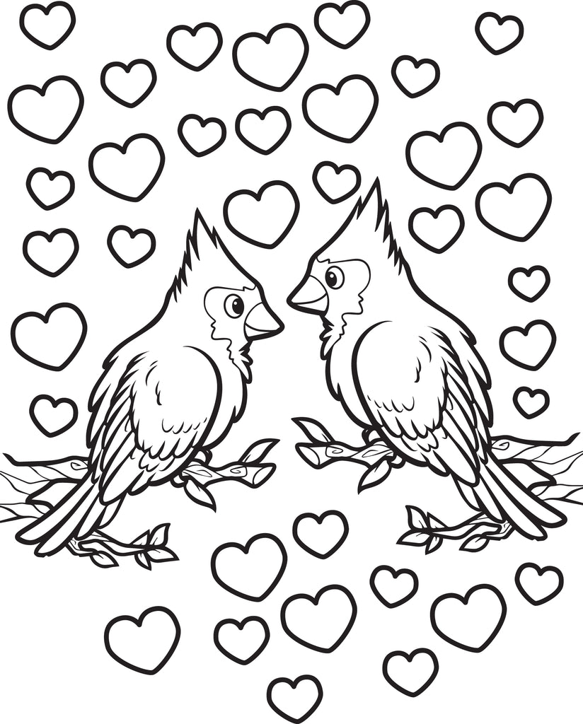 Download Printable Love Birds Valentine's Day Coloring Page for ...