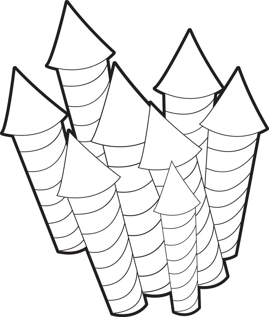 Fireworks Coloring Page #1