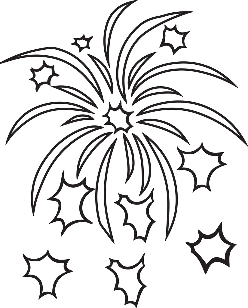 Download Printable Fireworks Coloring Page for Kids #2 - SupplyMe