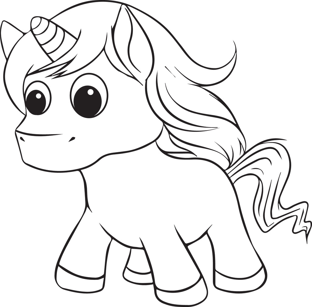 Download Free, Printable Unicorn Coloring Page for Kids #2 - SupplyMe