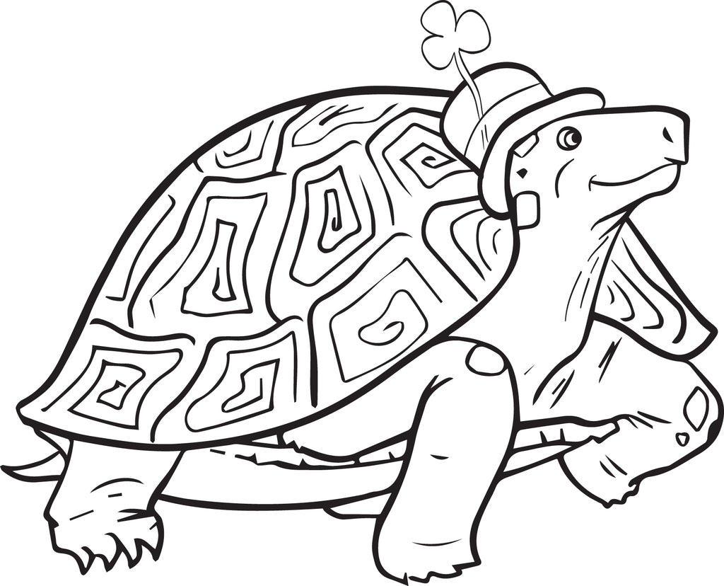 Printable St Patrick39s Day Turtle Coloring Page for Kids