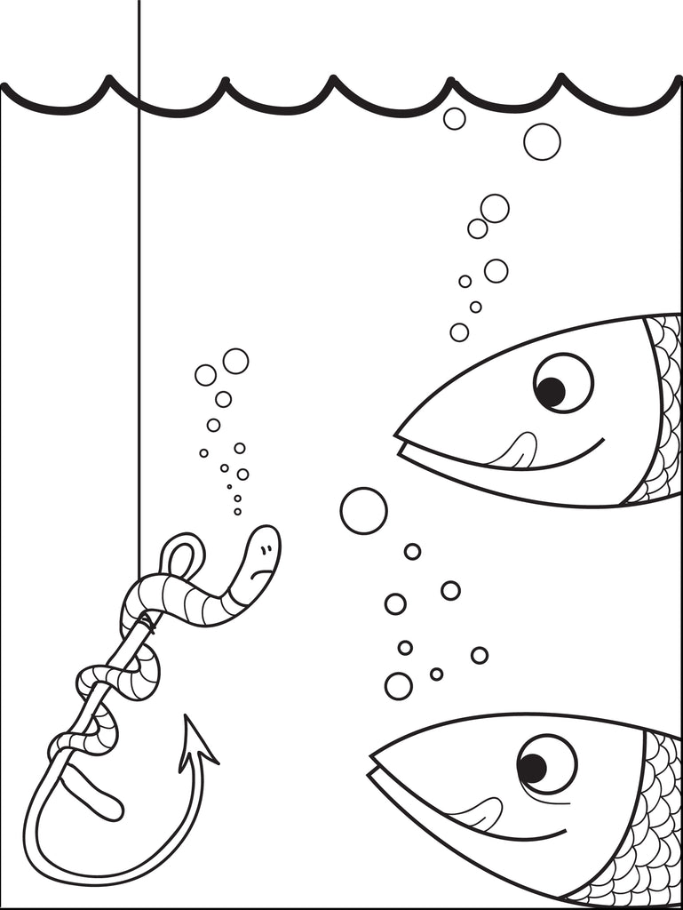 Cartoon Fish Coloring Page #2