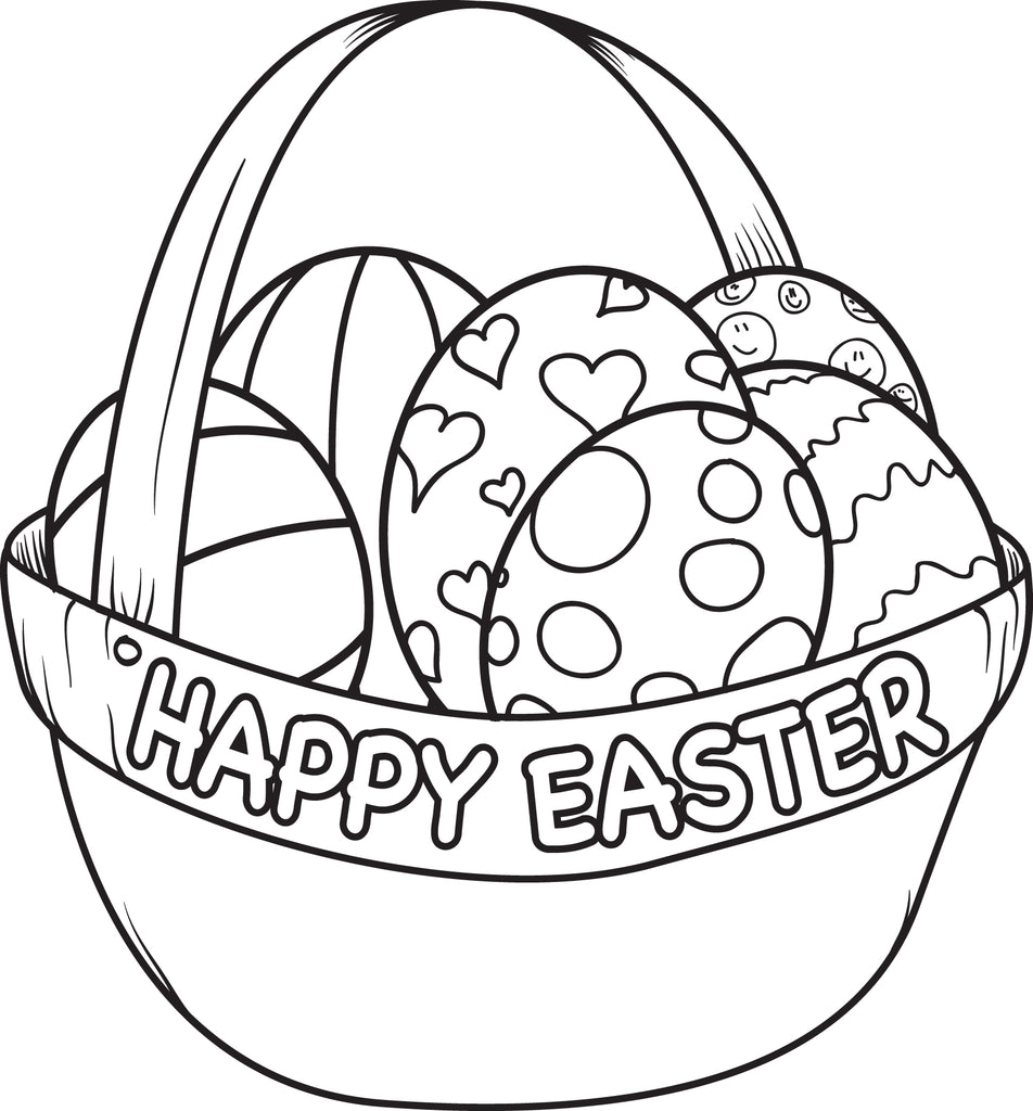 Download Printable Easter Egg Basket Coloring Page for Kids - SupplyMe
