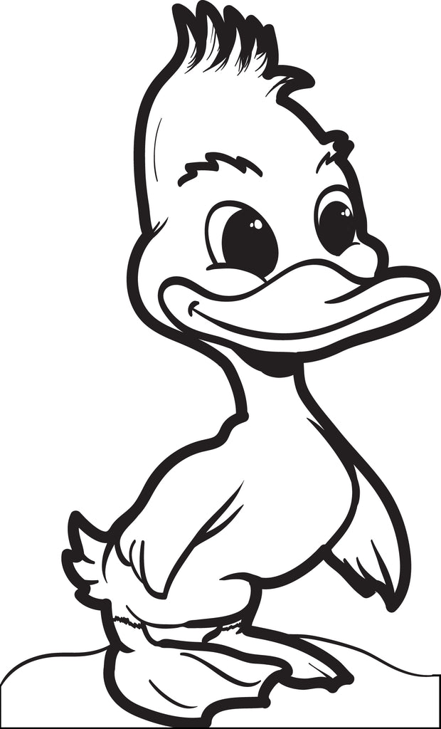 Download Printable Cartoon Baby Duckling Coloring Page for Kids ...