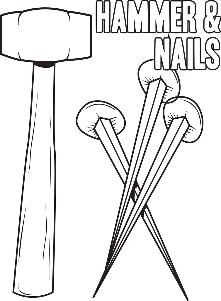 Download Printable Hammer and Nails Crucifixion Coloring Page for Kids - SupplyMe