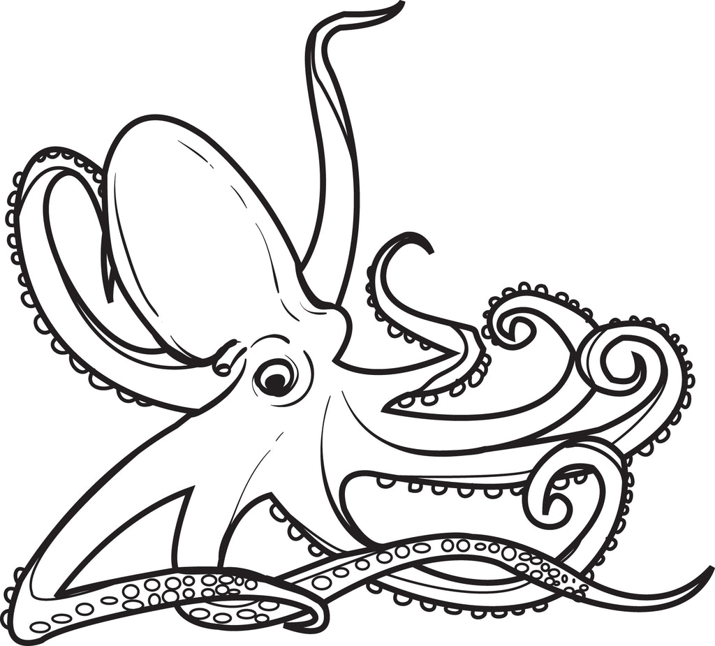 Printable Octopus Coloring Page for Kids 2 SupplyMe