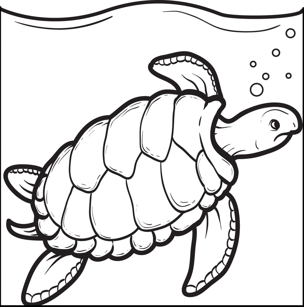 Swimming Turtle Coloring Page