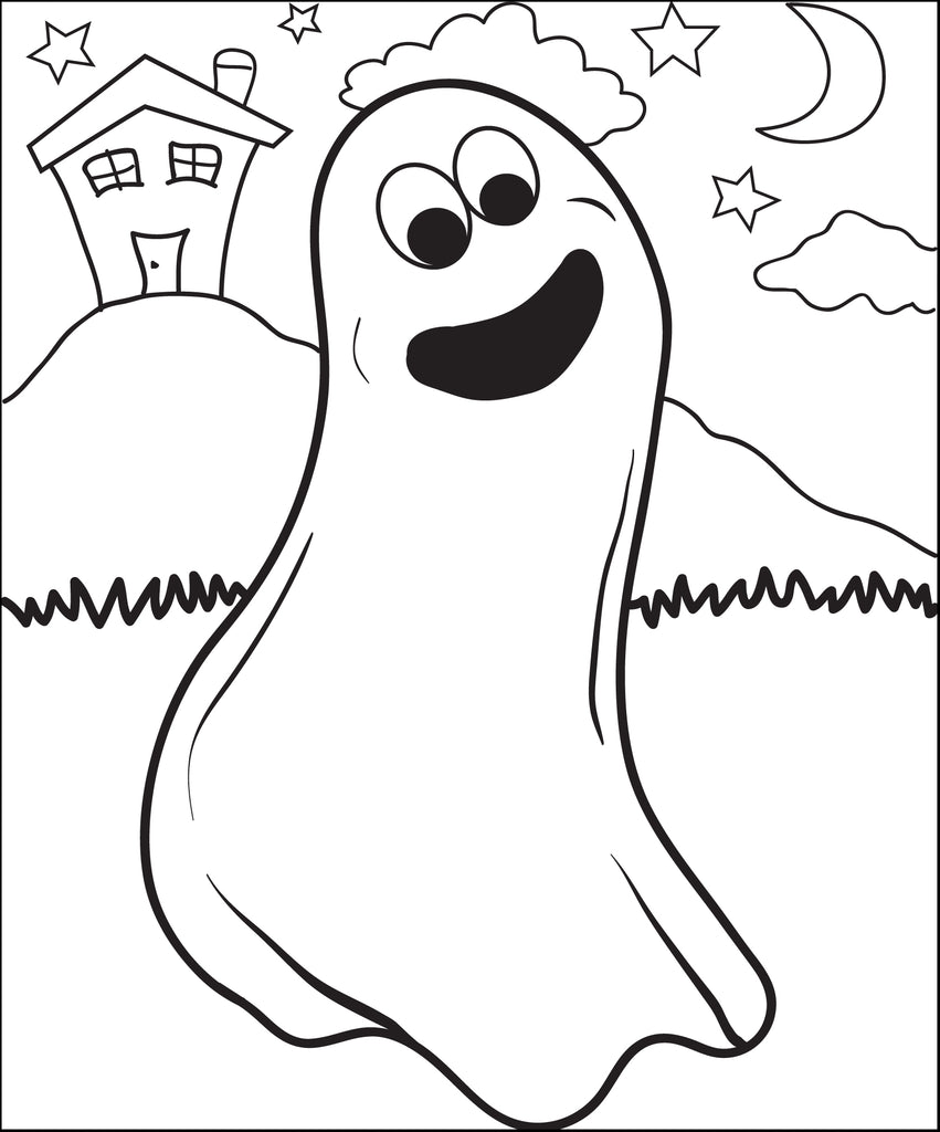 FREE Printable Ghost Coloring Page for Kids #3 – SupplyMe