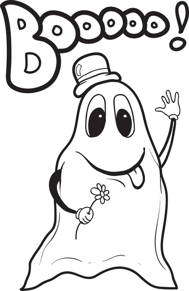 Printable Ghost Coloring Page for Kids #4 – SupplyMe