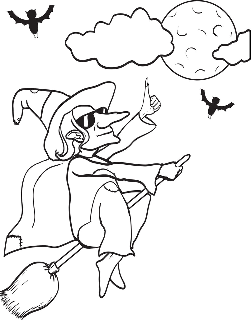 FREE Printable Witch Coloring Page for Kids