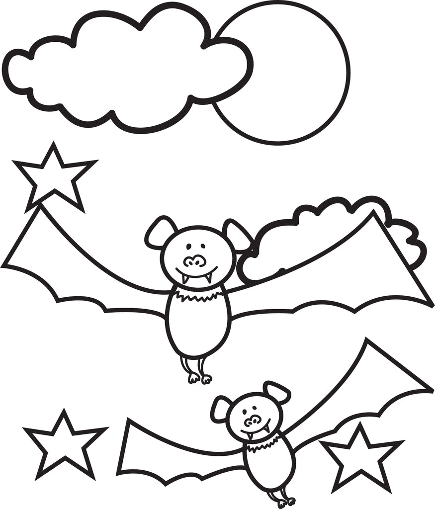 Download Printable Halloween Bats Coloring Page for Kids #1 - SupplyMe