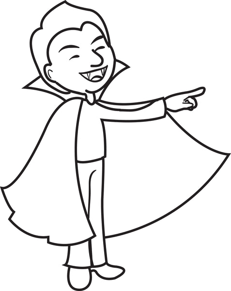 Printable Halloween Vampire Coloring Page for Kids #1 – SupplyMe