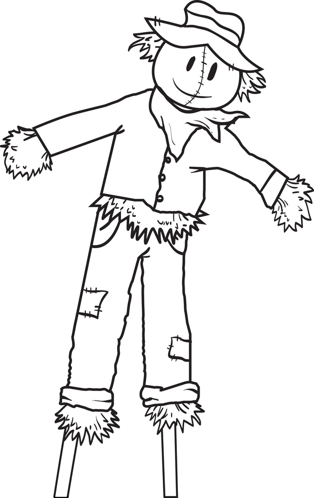 Download Printable Scarecrow Coloring Page for Kids #5 - SupplyMe